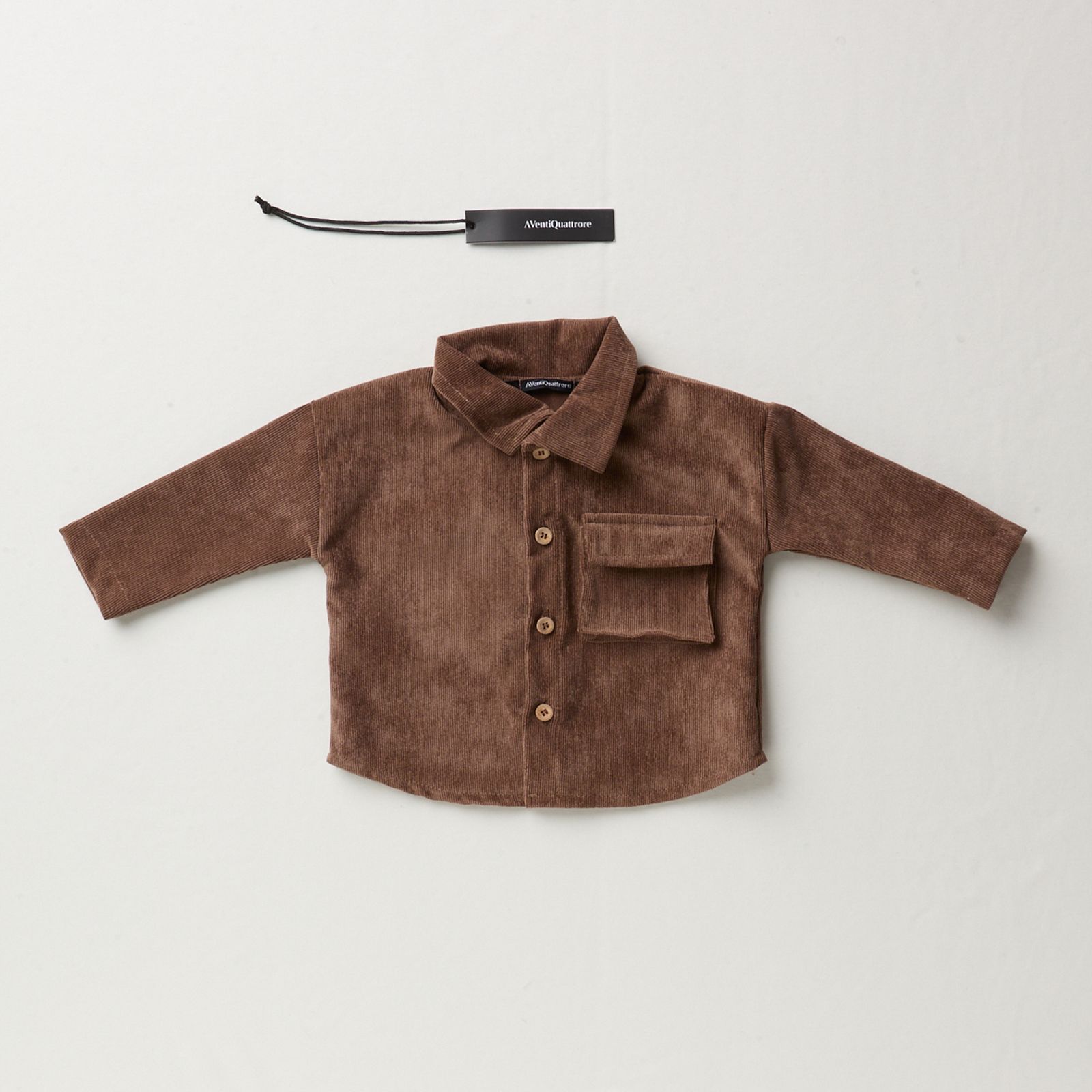 Camicia in velluto per bambini realizzata in cotone morbido e di alta qualità