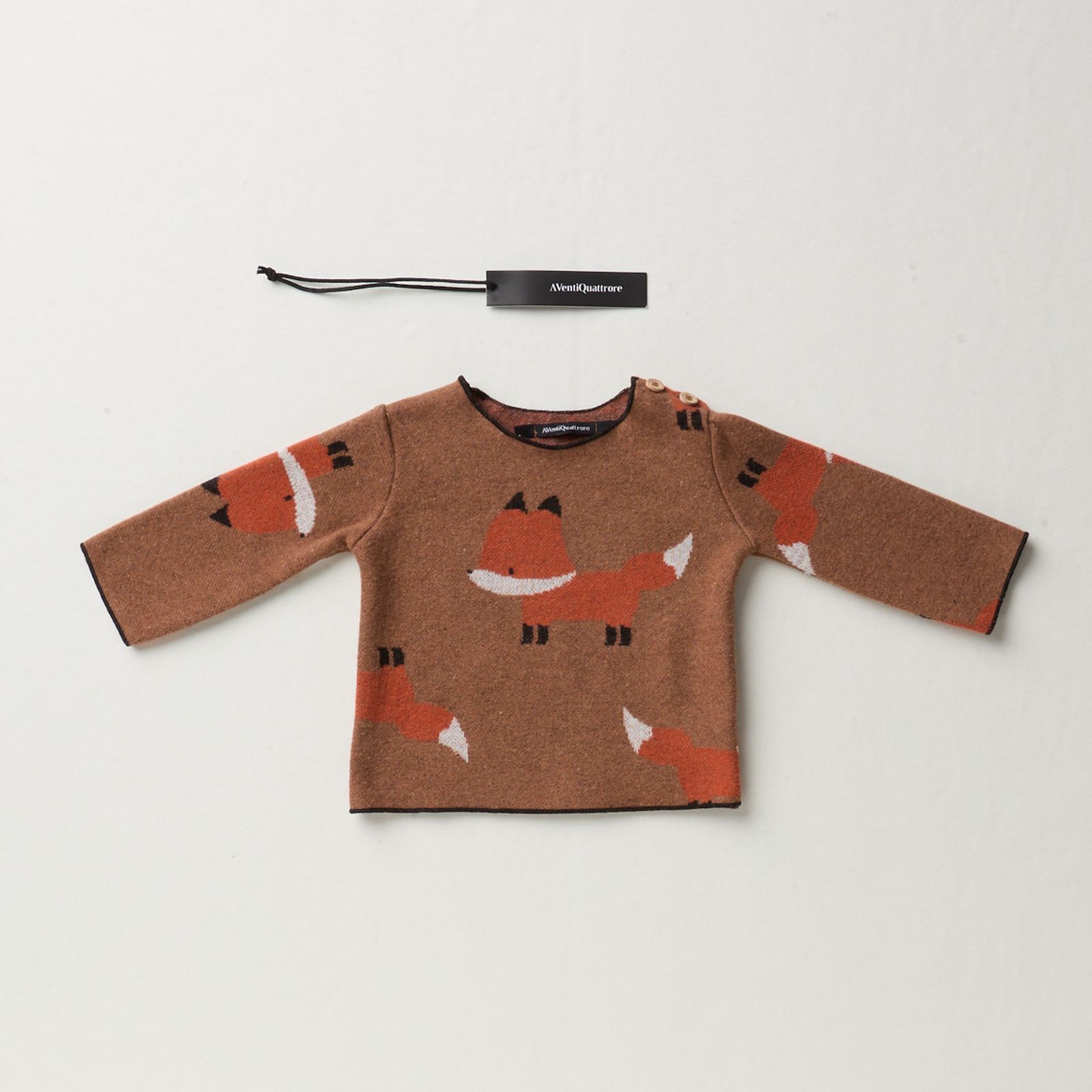 T-shirt a maniche lunghe volpe per bambini dal design fresco e divertente