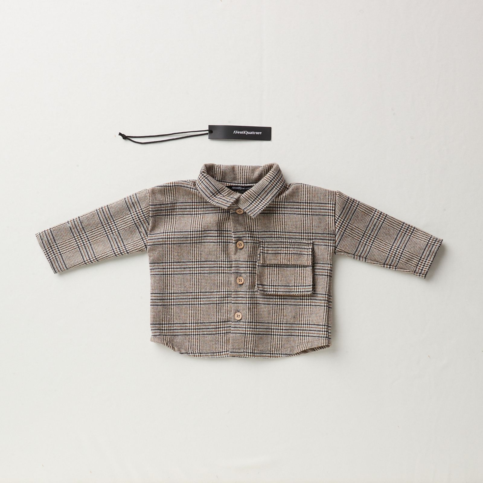 Camicia Principe di Galles per Piccoli Eleganti con Design Made in Italy