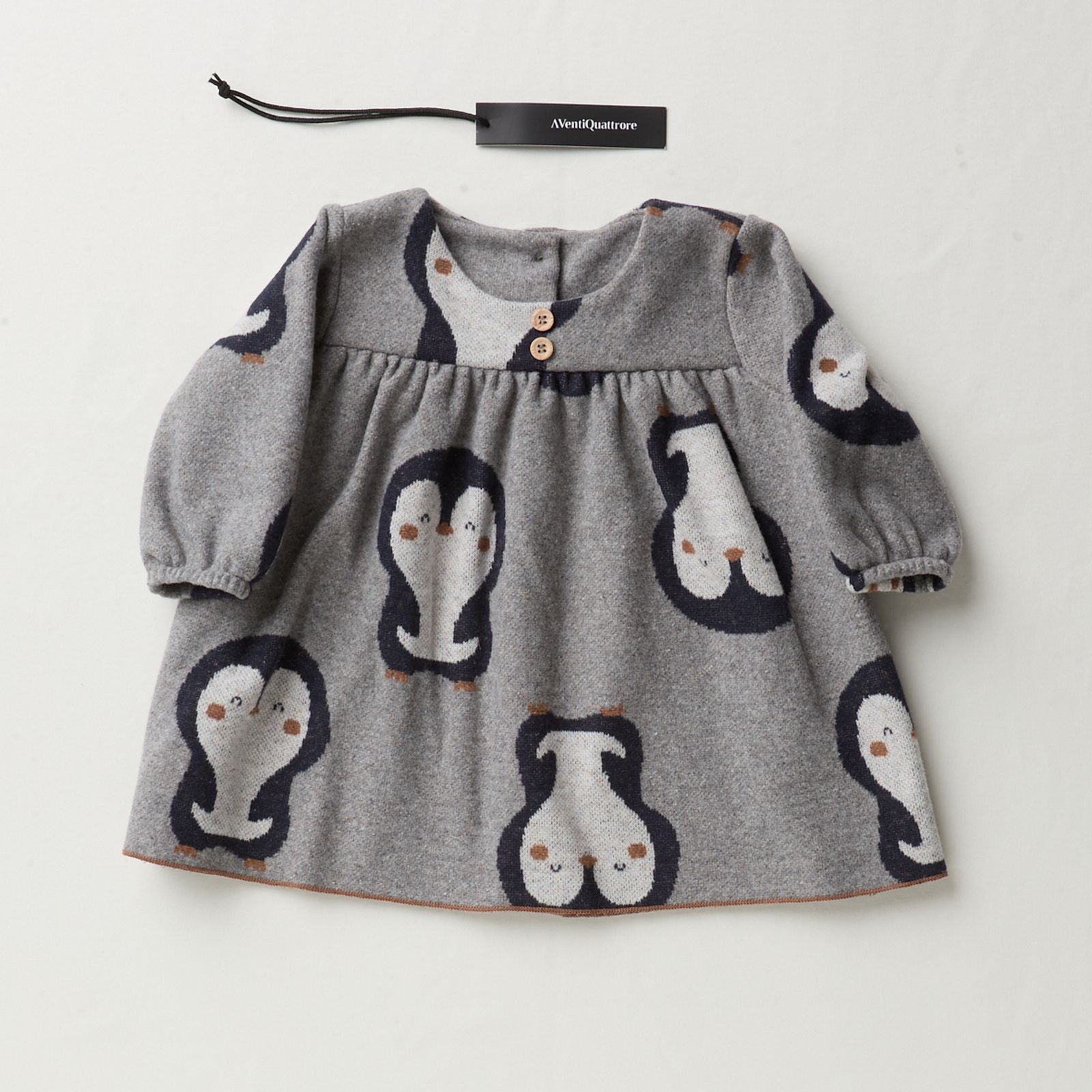 Abito a Maniche Lunghe Pinguini per Bambini Felici in Cotone e Poliestere
